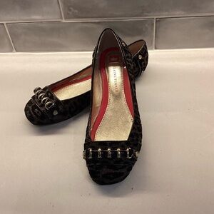 Elaine Turner Leopard Velvet Dressy Flats New in Box
